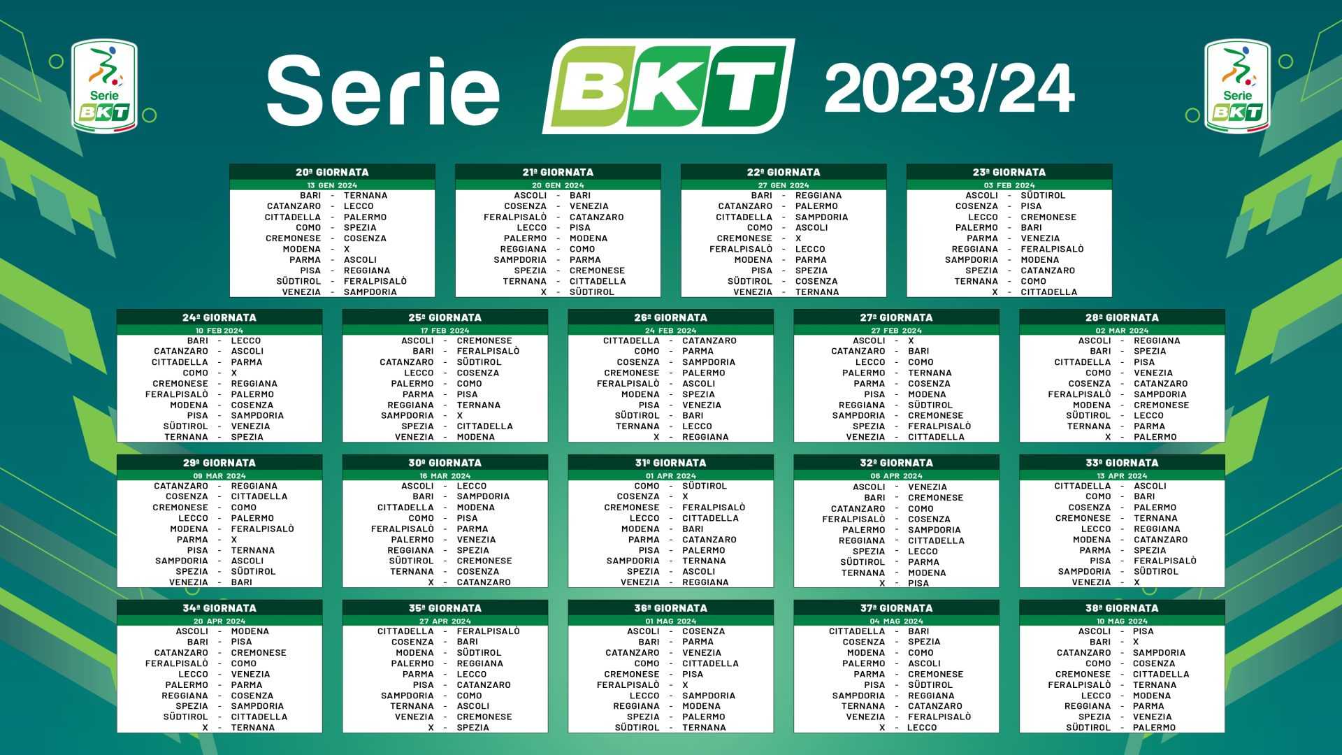 Serie B, le date e il calendario della stagione 2023/24